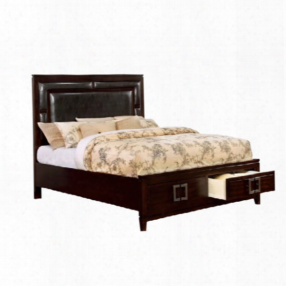 Furniture Of America Dysin Panel California King Bed In Brown Cherry