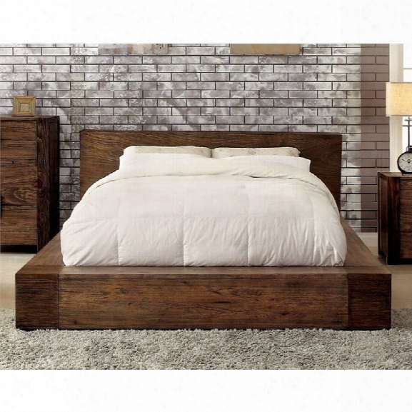 Furniture Of America Elbert King Platform Bed In Rustic Natural