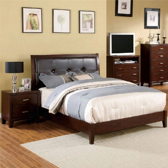 Furniture Of America Jeinske 2 Piece King Bedroom Set In Brown Cherry