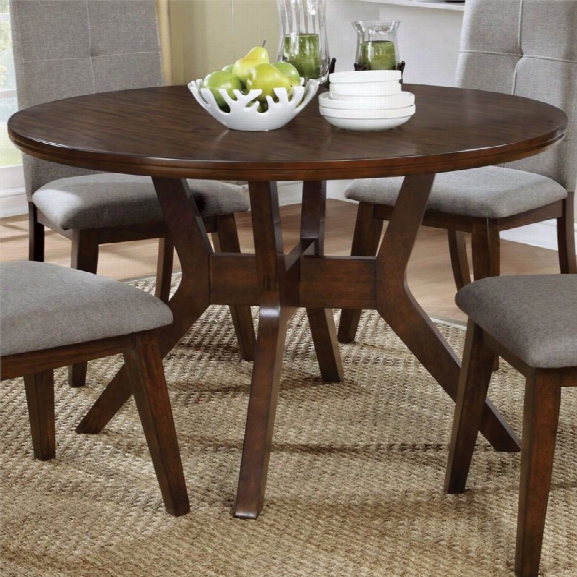 Furniture Of America Mecca Round Dining Table In Walnut