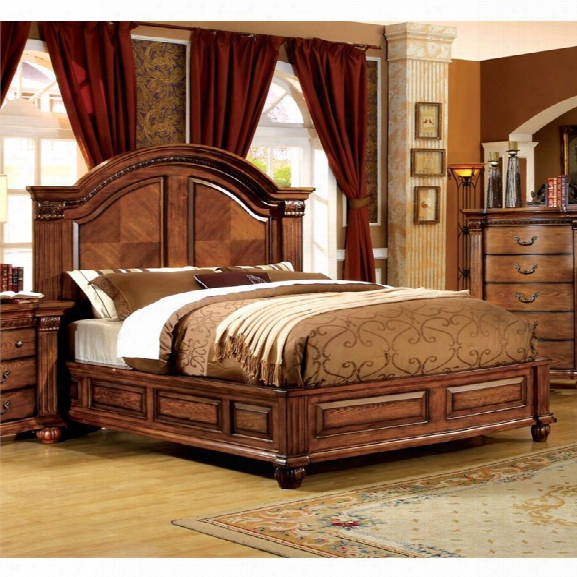 Furniture Of America Mischa King Panel Bed In Antique Tobacco Oak