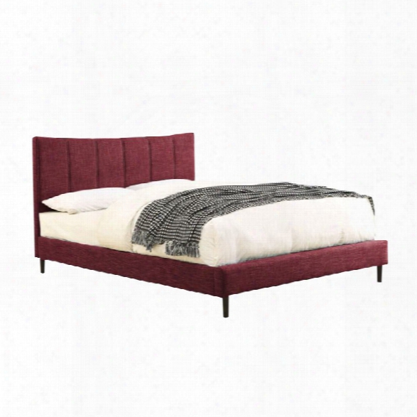 Furniture Of America Sislah Upholstered Queen Bed In Red