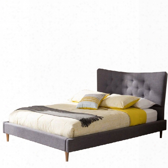 Hannah King Platform Bed In Dark Gray