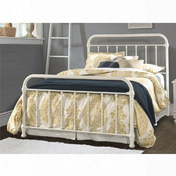 Hillsdale Kirkland Queen Metal Spindle Panel Bed In White