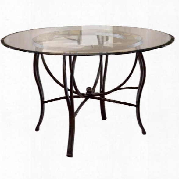 Hillsdale Pompei Metal Casual Dining Table In Black Gold Finish