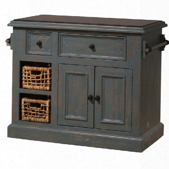 Hillsdale Tuscan Retirement Kitchen Island In Nordic Blue