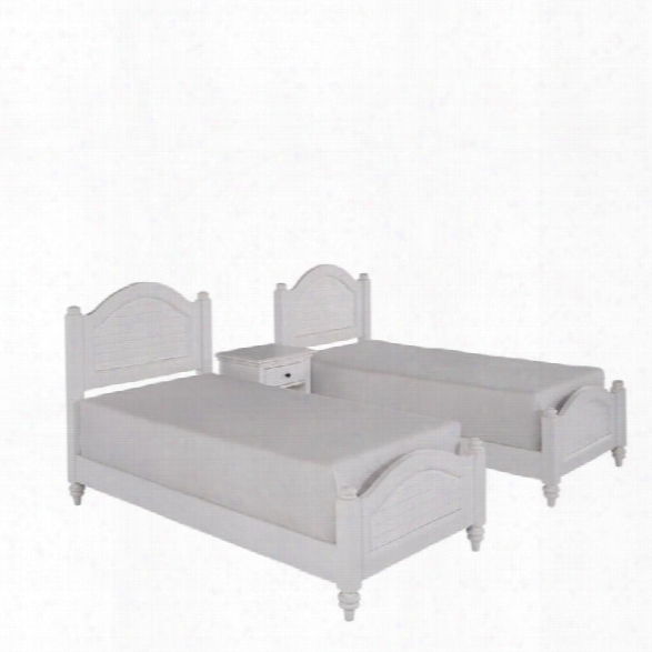 Home Styles Bermuda 2 Twin Beds And Night Stand In White