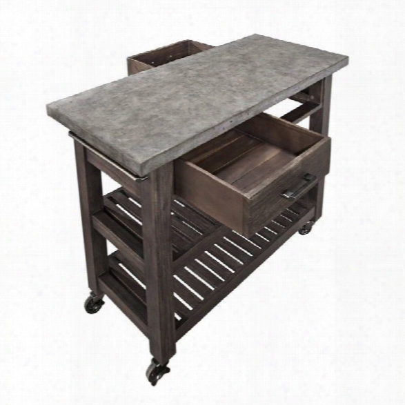 Home Styles Concrete Chic Kitchen Cart