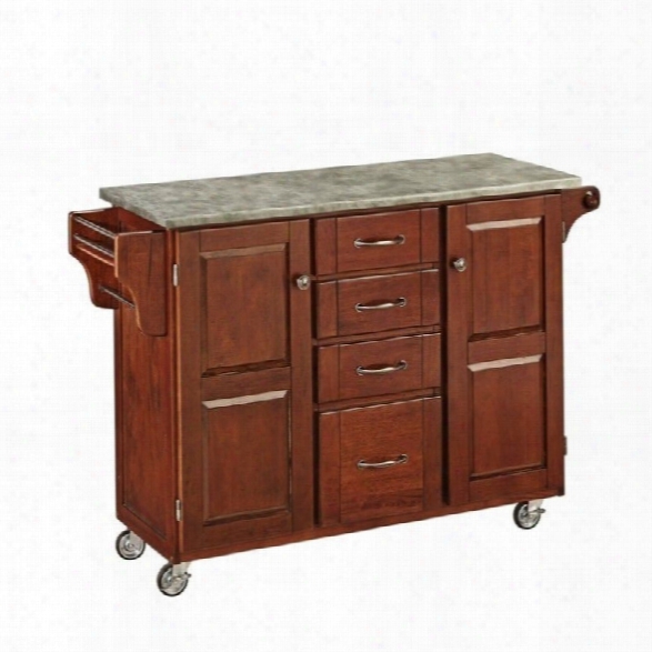 Home Styles Create-a-cart Concrete Top Kitchen Cart In Cherry