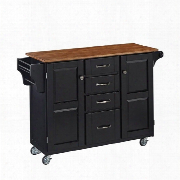 Home Styles Create-a-cart In  Black Finish With Oak Top