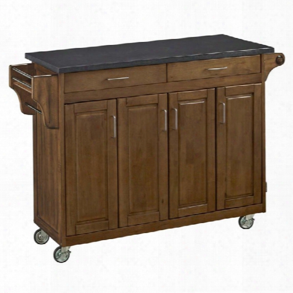 Home Styles Create-a-cart Quartz Top Kitchen Cart In Cottage Oak