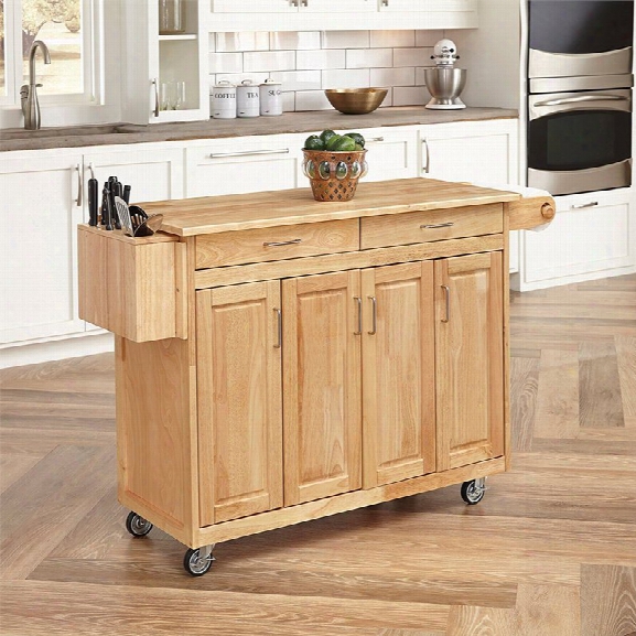 Home Styles Furniture Kitchen Cart With Breakfast Bar In Natural