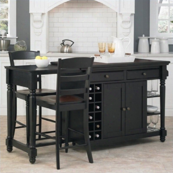 Home Styles Grand Torino Kitchen Island And Two Stools