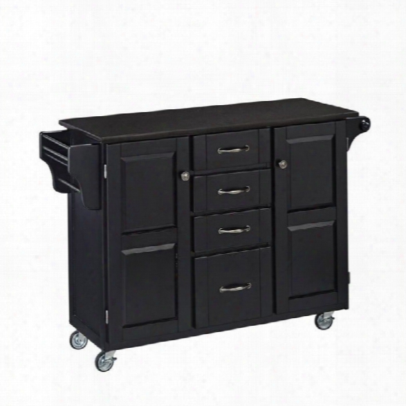 Home Styles Granite Top Kitchen Cart In Black