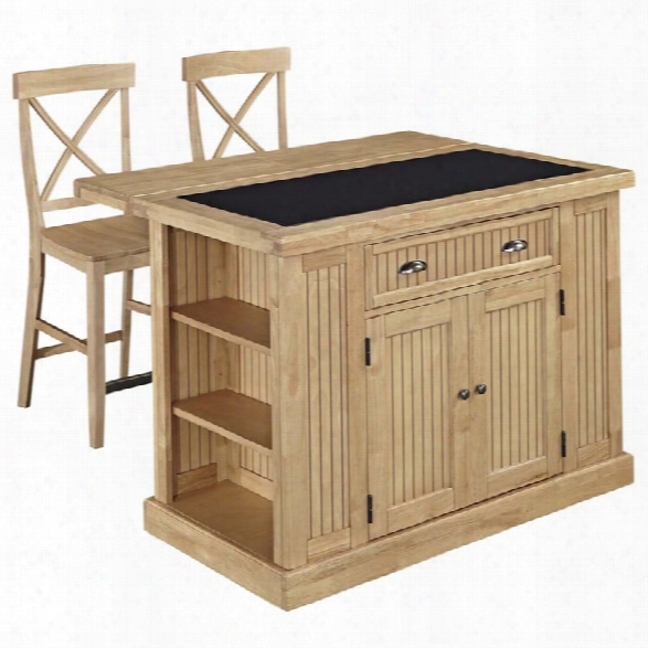 Home Styles Nantucket Granite Top Kitchen Island With 2 Stools