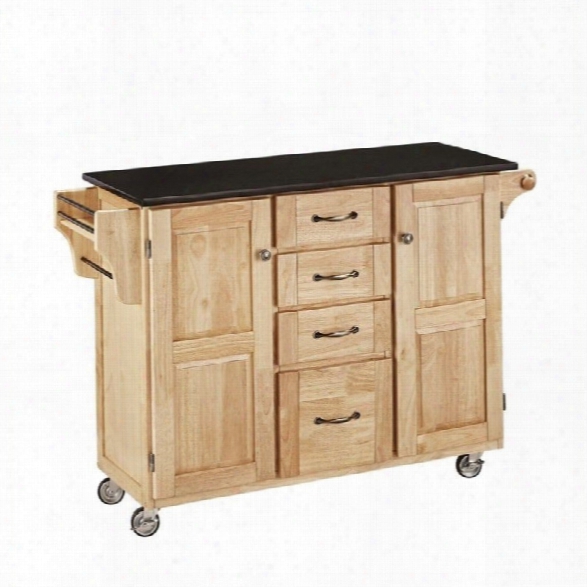 Home Styles Natural Kitchen Cart With Granite Top