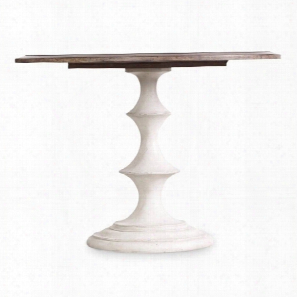 Hooker Furniture Melange Brynlee 42 Round Pedestal Dining Table In Walnut And Distressed White