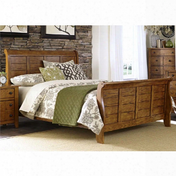 Liberty Furniture Grandpa's Cabin King Sleigh Bed In Aged Oak