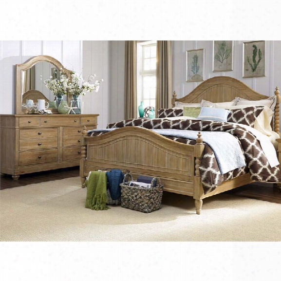 Liberty Furniture Harbor View 3 Piece King Poster Bedroom Set In Sand