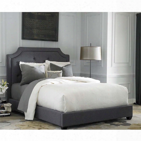 Liberty Furniture Linen Fabric Upholstered King Bed In Dark Gray
