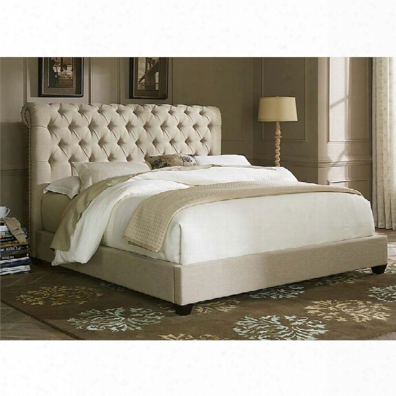 Liberty Furniture Linen Fabric Upholstered King Sleigh Bed In Natural