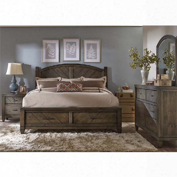 Liberty Furniture Modern Country 4 Piece Queen Storage Bedroom Set