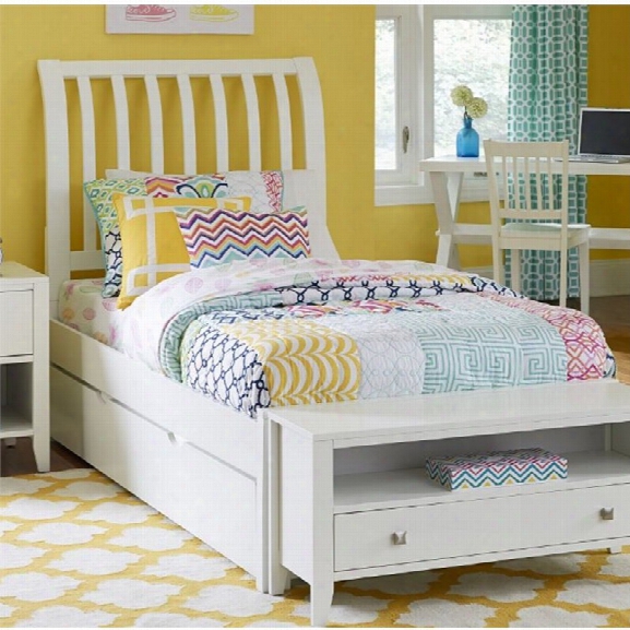 Ne Kids Pulse Full Sleigh Bed With Trundle In White