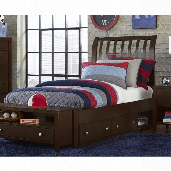 Ne Kids Pulse Full Storage Sleigh Bed In Chocolate