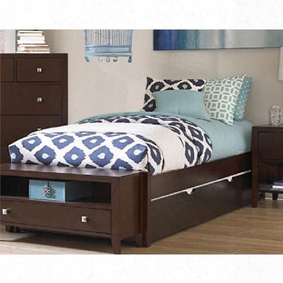 Ne Kids Pulse Twin Platform Bed With Trundle In Chocolate