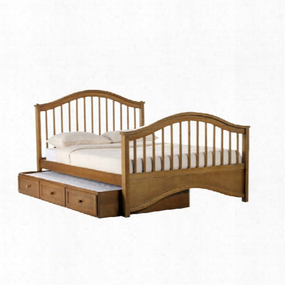 Ne Kids School House Jordan Full Slat Bed With Trundle In Pecan