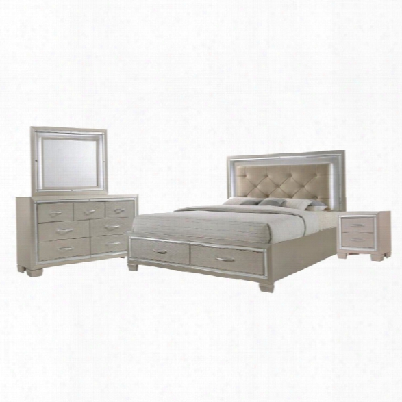 Picket House Furnishings Glamour 4 Piece King Storage Bedroom Set