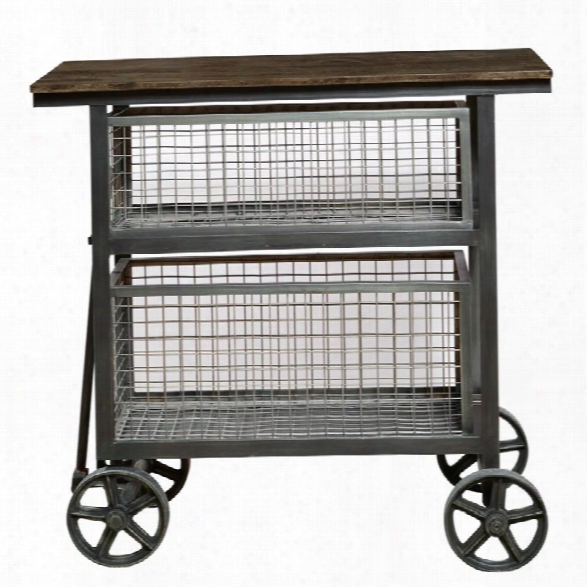 Pulaski Harold Accent Kitchen Cart In Silver