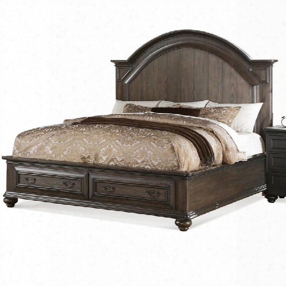 Riverside Furniture Belmeade Panel Storage Bed In Old World Oak-queen