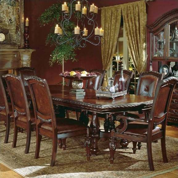Steve Silver Company Antoinette Extension Dining Table In Cherry And Mahogany Finish