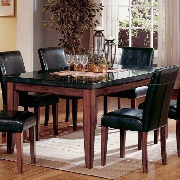 Steve Silver Company Bello Granite Casual Dining Table In Cherry