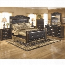 Ashley Coal Creek 6 Piece King Panel Bedroom Set in Dark Brown