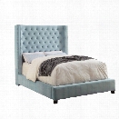 Furniture of America Azealia Upholstered California King Bed in Blue