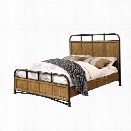 Furniture of America Calvin California King Metal Bed in Dark Oak