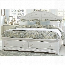 Liberty Furniture Summer House I King Storage Bed in Oyster White