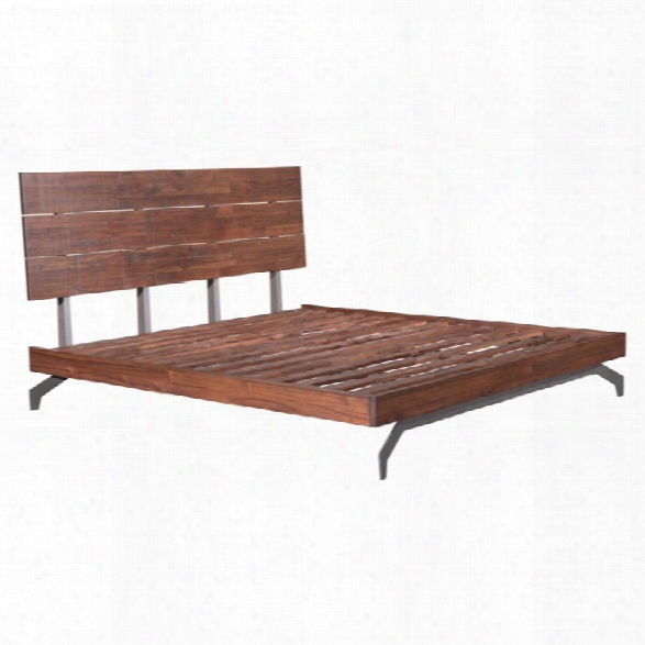 Zuo Perth King Panel Bed In Chestnut