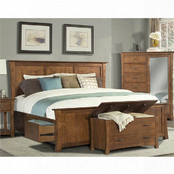 A-aerica Grant Park King Panel Bed In Pecan