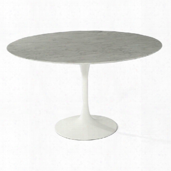 Aeon Furniture Catalan Round Marble Top Dining Table In White