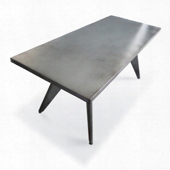 Aeon Furniture Rex-3 Dining Table In Dark Galvanized Steel