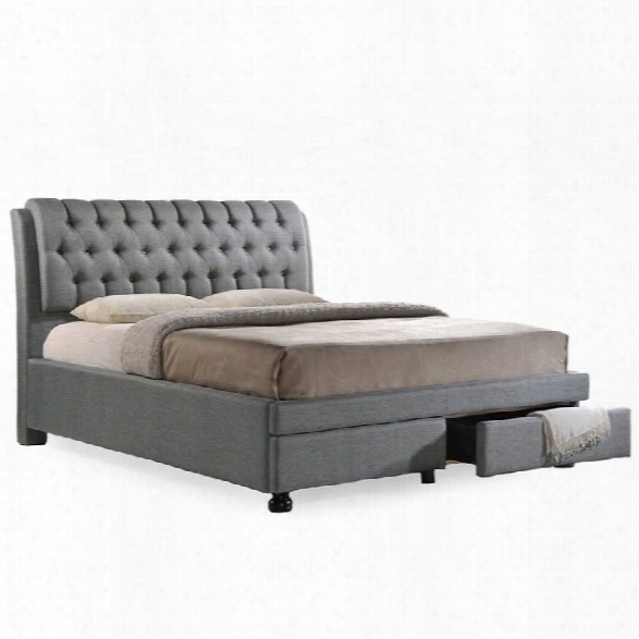 Ainge Upholstered King Storage Bed With Drawers In Gray