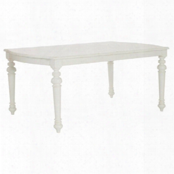 American Drew Lynn Haven Wood Dining Table In White