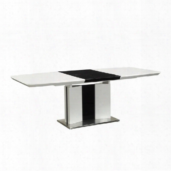 Coaster Broderick Contemporary Dining Table In White And Chrome