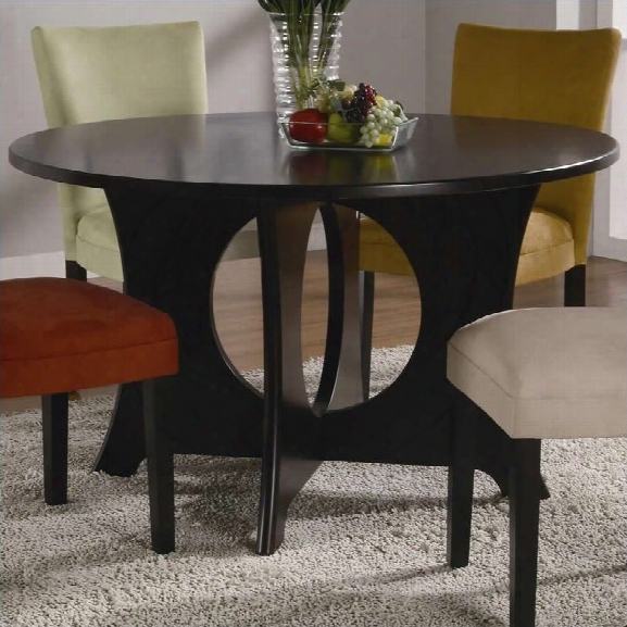 Coaster Castana Round Dining Table With Crossing Pedestal Base