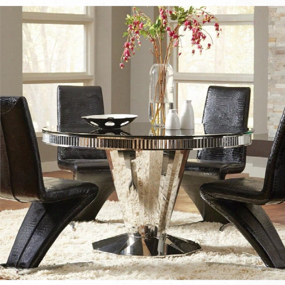 Coaster Round Glass Top Dining Table In Black