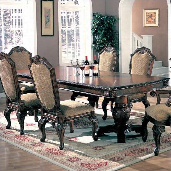 Coaster Saint Charles Double Pedestal Dining Table In Deep Brown