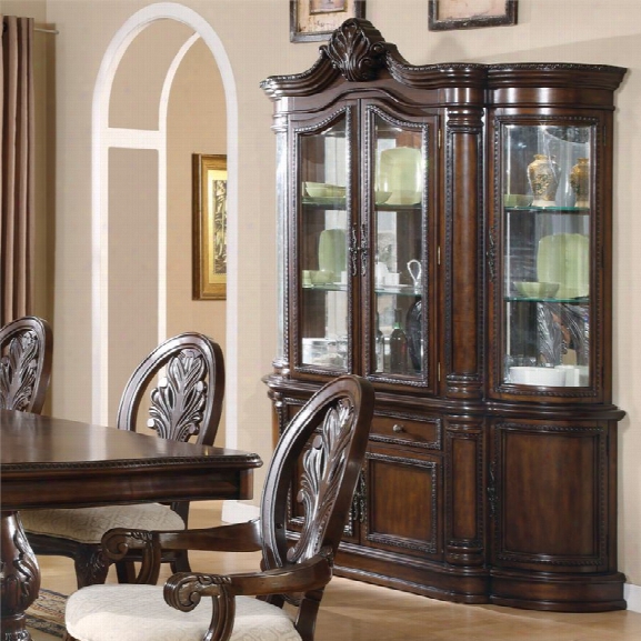 Coaster Tabitha Traditional China Cabinet In Dark Cherry